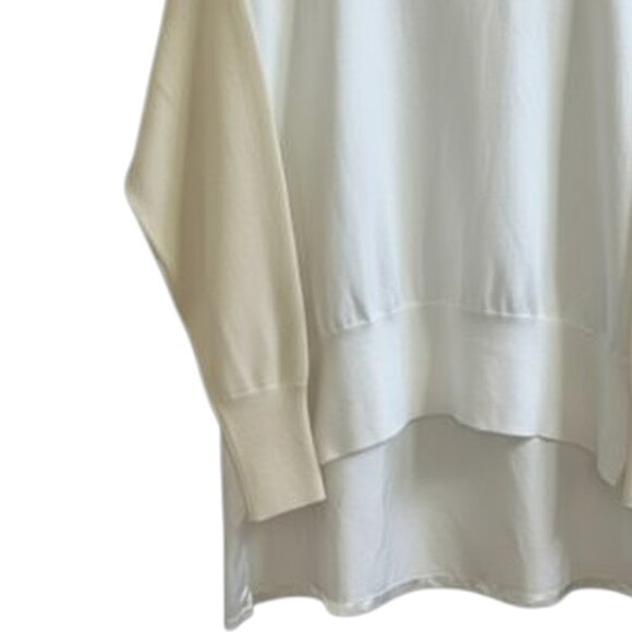 NWT MM6 Maison Margiela Ivory Layered High Low Oversized Designer Knit Sweater - Picture 3 of 10